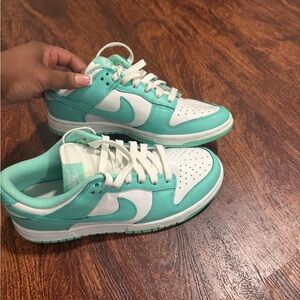 Nike Aqua and White Low-Top Sneakers